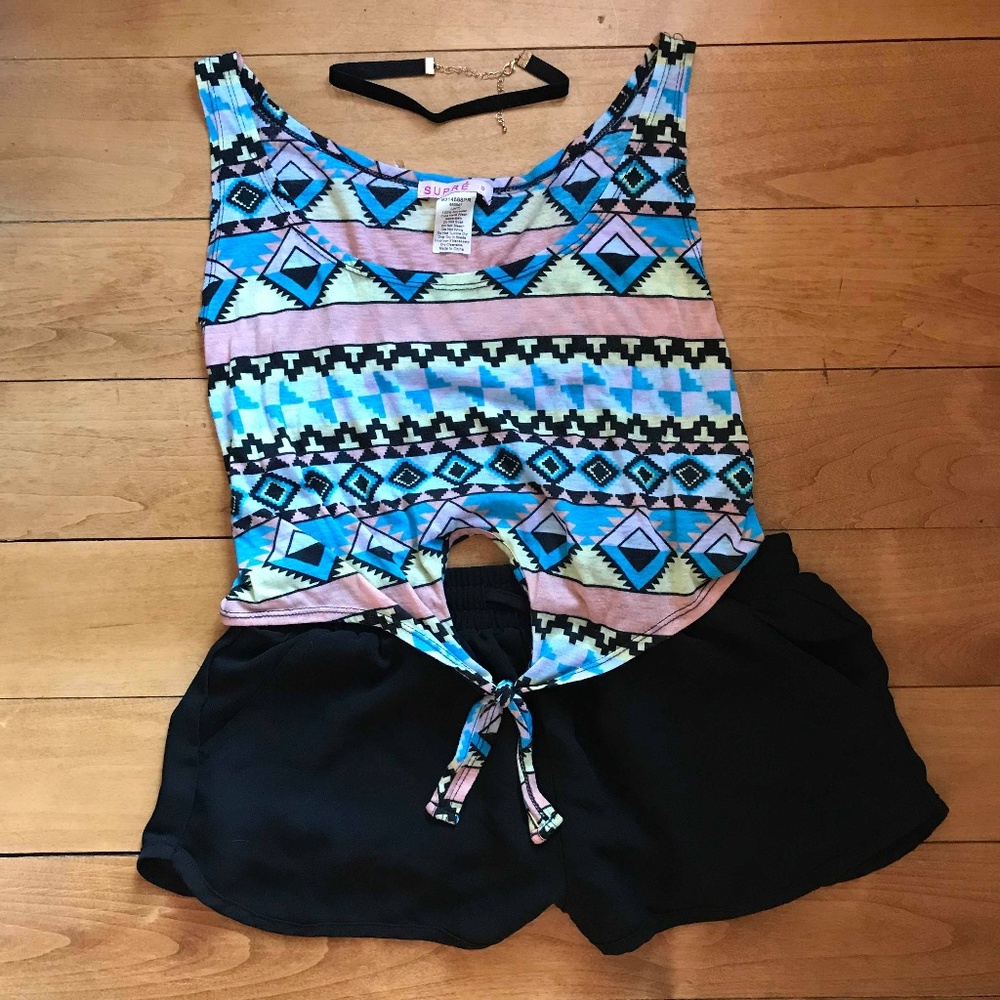 Supré Colorful Aztec Crop Top